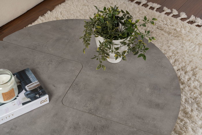 Nordure Moira Mesa de Café Redonda Gris Concreto Ø90 x 41 cm